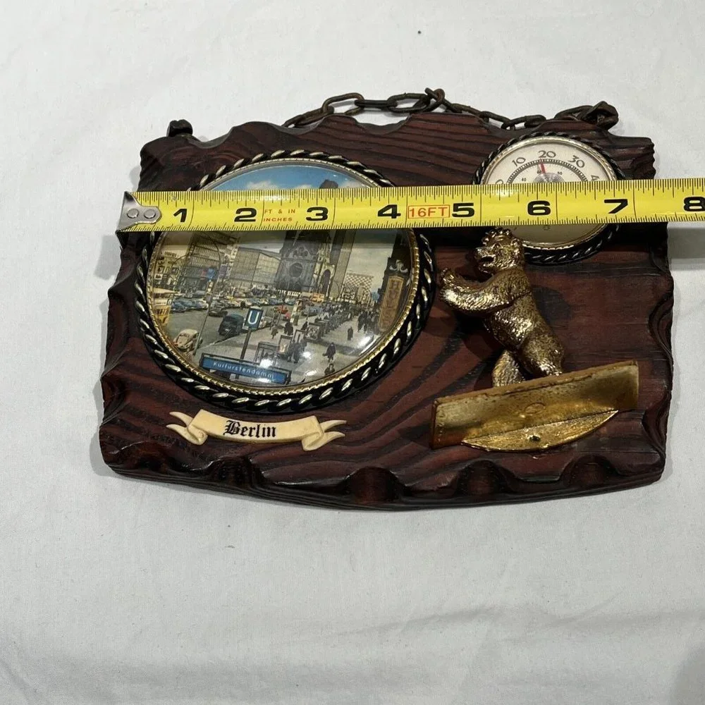 Vintage Berlin Wooden Antique Era Bubble Glass Wall Hanging Souvenir‎ ￼￼